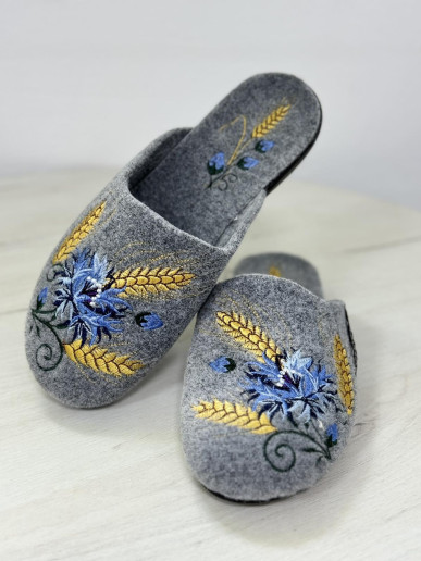 Women's slippers gray voloshki blue
