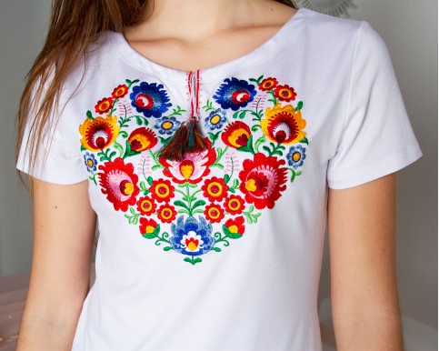 Купити жіночу футболку вишиванку Семицвіт (біла) в Україні від Галичанка фото 2