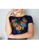 Купити жіночу футболку вишиванку Анютка (темно синя) в Україні від Галичанка фото 1>