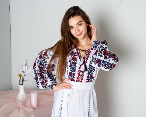 Вишите плаття Біанка (біла) купити в Україні від виробника Галичанка фото 2