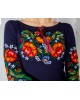 Купити жіночу футболку вишиванку  Мазурка плюс (темно синя) в Україні від Галичанка фото 1>