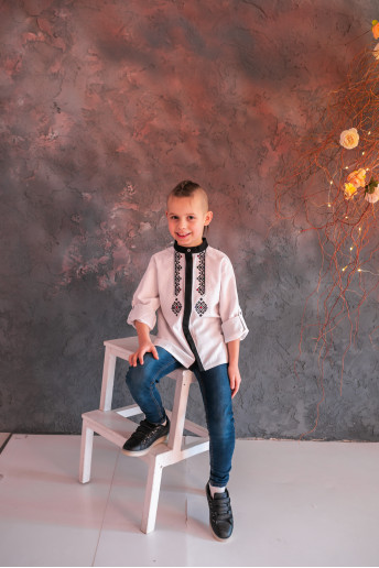 Вышиванка для мальчика Гражда (белая) –купить в Украине от Галычанка