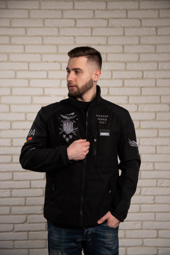 Патриотический свитшот куртка Укр.Сила (черная) с принтом во Львове |Галичанка