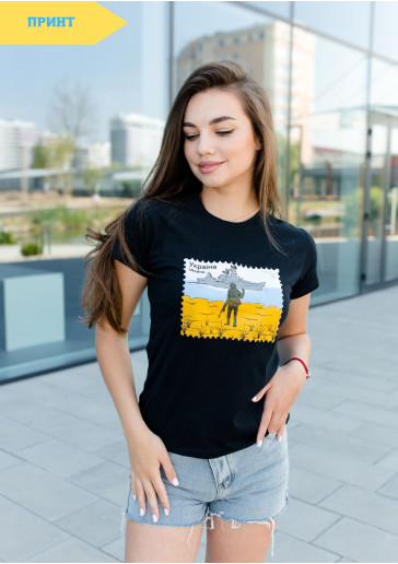 Патриотическая футболка Марка (черная) недорого во Львове |Галичанка