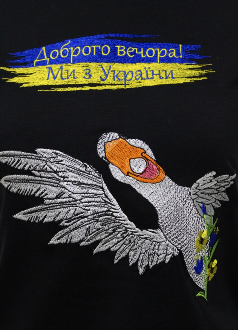 Купити жіночу футболку Casual Гусочка (чорна)  в Україні від Галичанка фото 2