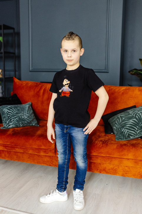 Дитяча футболка Козачок (чорна) з принтом |  Галичанка фото 1