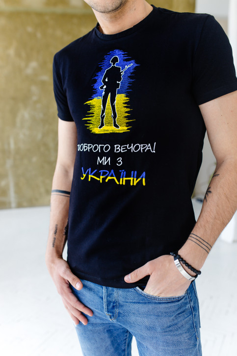 Купити чоловічу футболку Casual Добрий Вечір (чорна)  в Україні від Галичанка фото 2