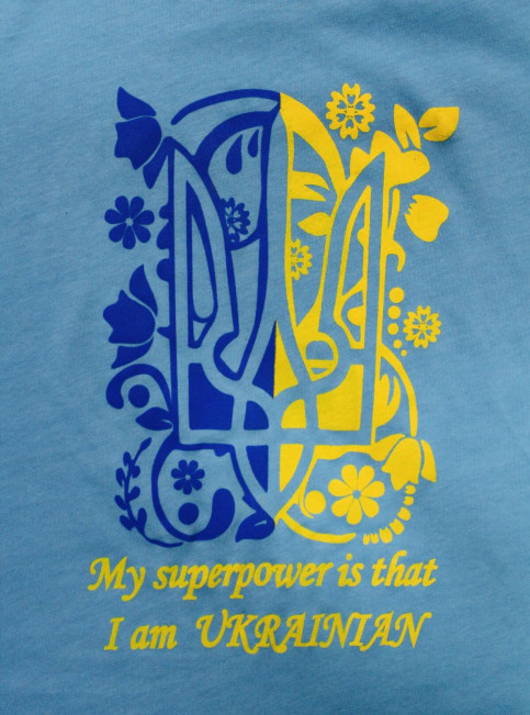 Купити жіночу футболку casual MY SUPER POWERS (голуба) в Україні від Галичанка фото 3