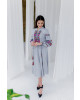 Купити вишиту сукню Весняна мозаіка (сіро-голуба) в Україні від виробника Галичанка фото 1>