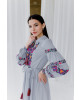 Купити вишиту сукню Весняна мозаіка (сіро-голуба) в Україні від виробника Галичанка фото 3