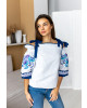 Купити жіночу вишиту сорочку Ірена (синьо-біла)в Україні від Галичанка фото 1>