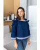 Купити жіночу вишиту сорочку Ірена (синьо-біла)в Україні від Галичанка фото 3