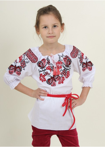 Вышиванка для девочки Бабочка – купить в Украине от Галычанка	