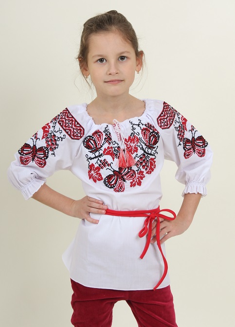 Вишиванка для дівчинки Метелик – купити в Україні від Галичанка фото 1