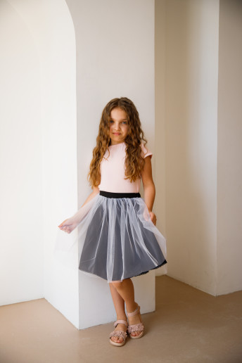 Фатиновая юбка детская Вероничка (черная с белым) – купить в Украине от Галычанка