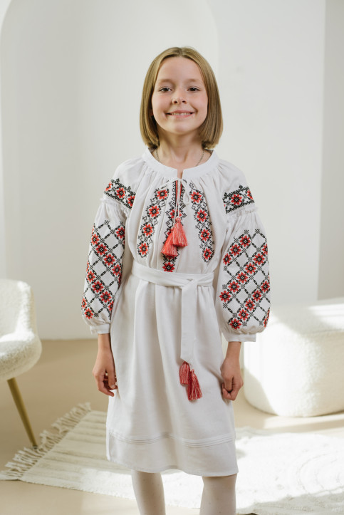 Купити вишите дитяче плаття Дзвінка (біла) – ціна від виробника Галичанка фото 2