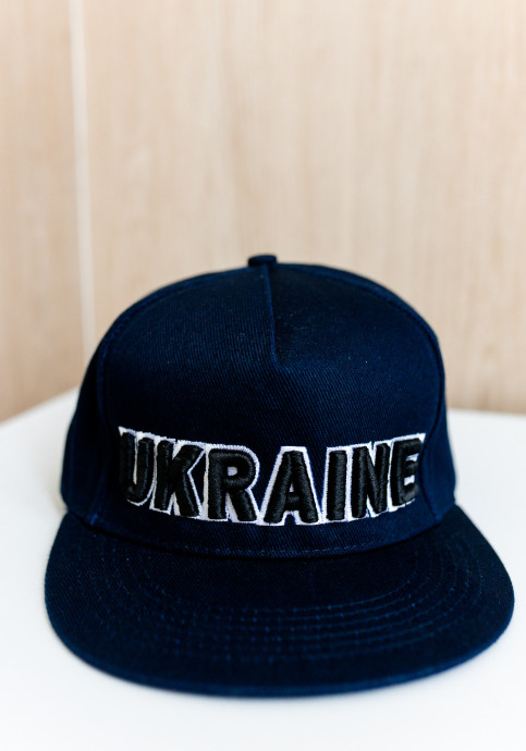 кепка Ukraine 3D (синя) rap фото 1