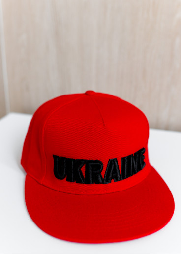 кепка Ukraine 3D (червона) rap