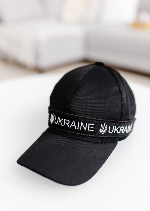 Чорна кепка з вишивкою UKRAINE - купити за низькою ціною у Львові від Галичанка фото 1