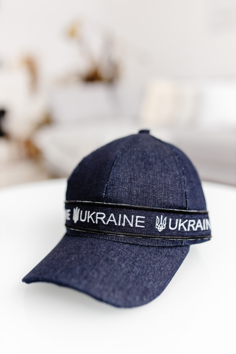 Джинсова кепка з вишивкою UKRAINE - купити за низькою ціною у Львові від Галичанка фото 1