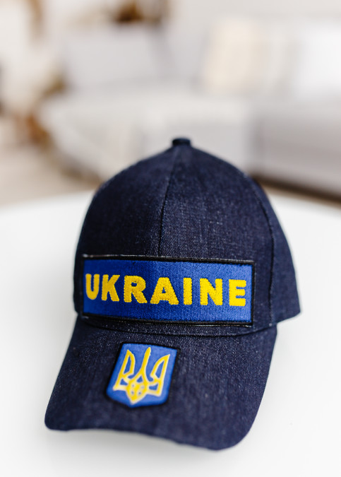 Темно-синя кепка з вишивкою UKRAINE - купити за низькою ціною у Львові від Галичанка фото 1