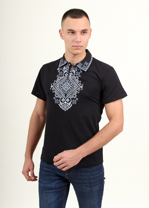 Купити чоловічу футболку вишиванку Перемога ( чорна з сірим ) в Україні від Галичанка фото 2