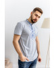 Купити чоловічу футболку вишиванку Захар (св.сірий з синім) в Україні від Галичанка фото 2