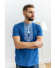 Купити чоловічу футболку вишиванку Височінь (джинс синій) в Україні від Галичанка фото 2