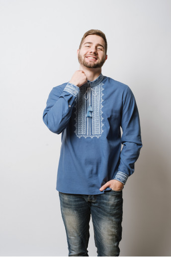Купить мужскую вышитую рубашку Цветан в Украине от Галычанка
