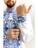 Купити чоловічу вишиту сорочку Всеволод (білий з синім т.) в Україні від Галичанка фото 2