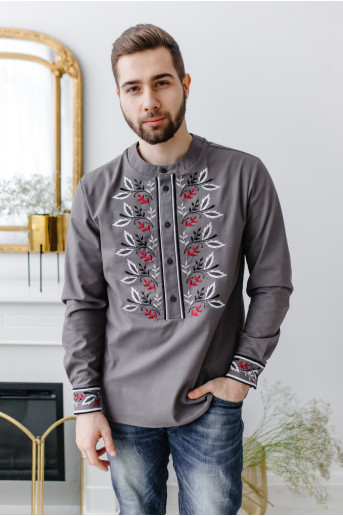Купить мужскую вышитую рубашку Єремий в Украине от Галычанка