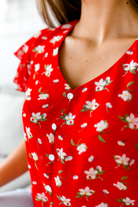 Купити жіночу сорочку блуза червона (код 0303)  в Україні від Галичанка фото 3