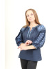 Жіноча вишита сорочка Андріана темно-синій фото 1>