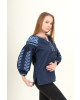 Жіноча вишита сорочка Андріана темно-синій фото 2