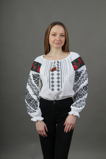 Вишиванка жіноча Аничка (молочна)в Україні від Галичанка