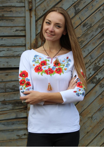 Купити жіночу футболку вишиванку Соната плюс (біла) в Україні від Галичанка