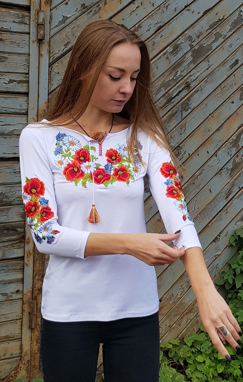 Купити жіночу футболку вишиванку Соната плюс (біла) в Україні від Галичанка фото 2