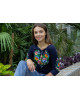 Купити жіночу футболку вишиванку  Анютка плюс (синя) в Україні від Галичанка фото 2