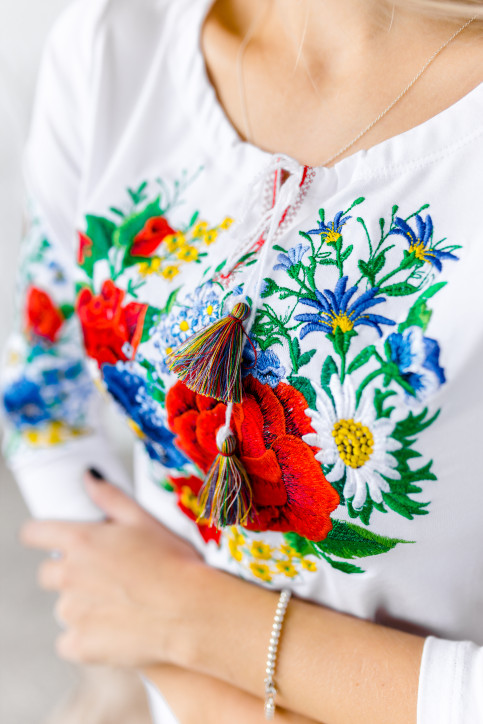 Купити жіночу футболку вишиванку Марсель плюс (біла) в Україні від Галичанка фото 2