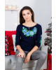 Купити жіночу футболку вишиванку  Тіффані плюс (синя з голубим) в Україні від Галичанка фото 1>