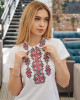 Купити жіночу футболку вишиванку Людмила (біла з червоним) в Україні від Галичанка фото 2