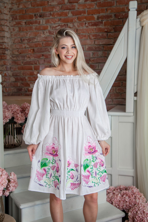 Вишите плаття Емілія (біла) купити в Україні від виробника Галичанка фото 1