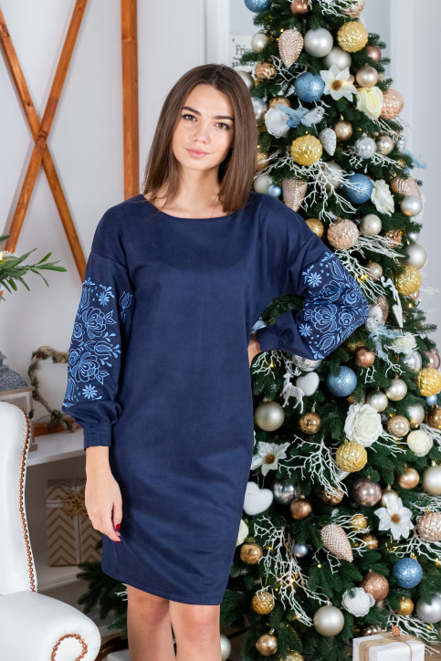 Вишите плаття  Скіфія (синя з голубим) купити в Україні від виробника Галичанка фото 3