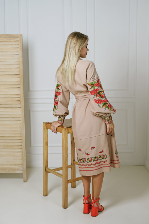 Вишите плаття Килина (бежева) купити в Україні від виробника Галичанка фото 2