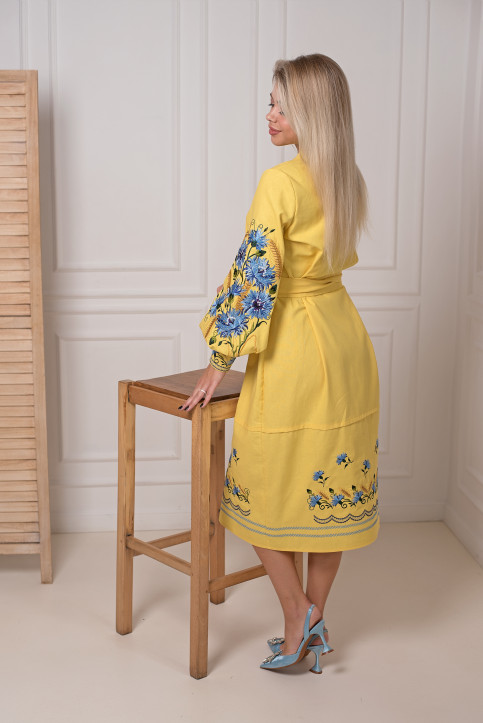 Вишите плаття Василина (жовте) купити в Україні від виробника Галичанка фото 2