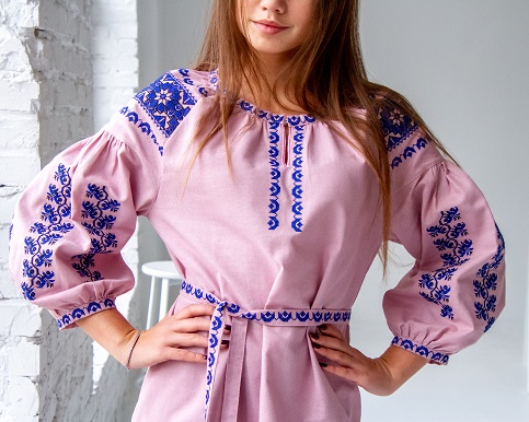 Вишите плаття  Азалія  (рожева )  купити в Україні від виробника Галичанка фото 2