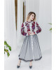 Купити вишиту сукню Жанетта (біла з рожево-чорним) в Україні від виробника Галичанка фото 1>