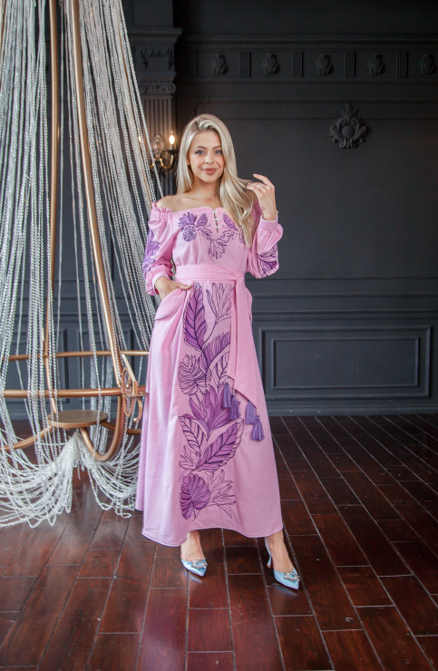 Вишите плаття Княжна (рожева) купити в Україні від виробника Галичанка фото 2