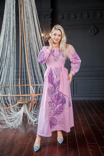 Вишите плаття Княжна (рожева) купити в Україні від виробника Галичанка