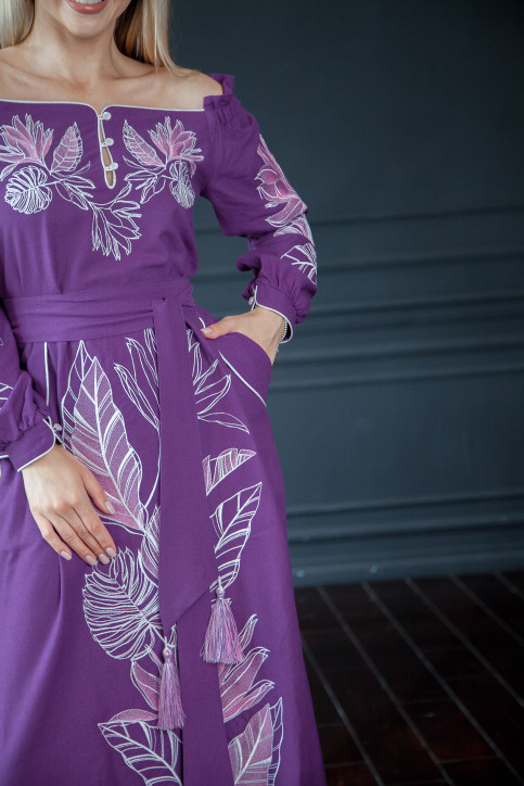 Вишите плаття Княжна  (фіолетова) купити в Україні від виробника Галичанка фото 2